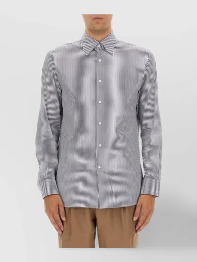 Hugo Boss Shirt Striped Pattern Collar Button-down In Gray