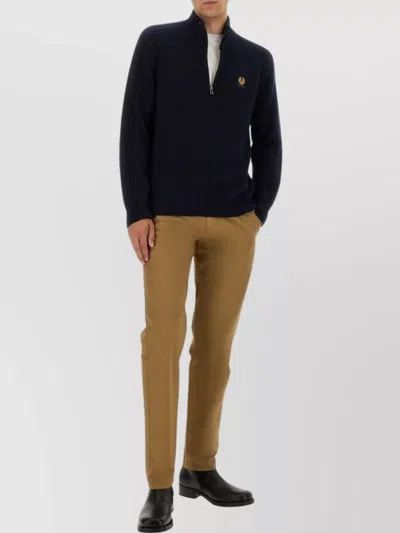 Belstaff High Collar Cuffs And Hem In Blue
