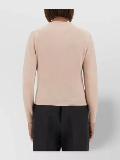 Maison Margiela Knitwear Crew Neck Long Sleeves Ribbed Cuffs In Neutral
