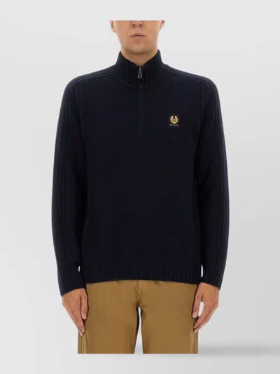 Belstaff High Collar Cuffs And Hem In Blue