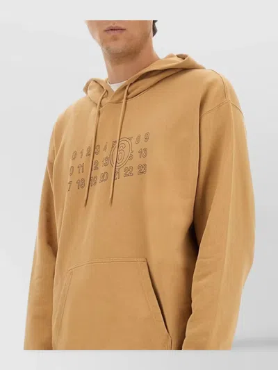 Mm6 Maison Margiela Graphic Print Hooded Sweater In Neutral