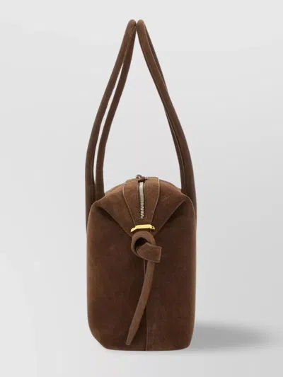 Yuzefi Rectangular Suede Shoulder Bag With Detachable Strap