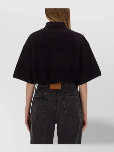 Alexander Wang Deconstructed Polo Shirt Shirts Black In Black
