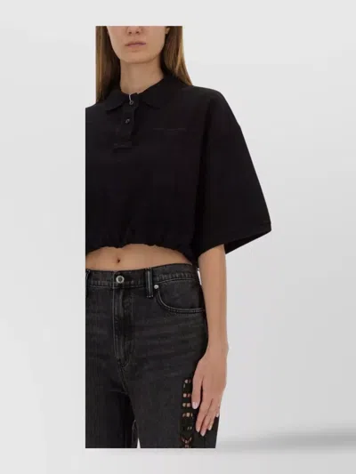 Alexander Wang Deconstructed Polo Shirt Shirts Black In Black