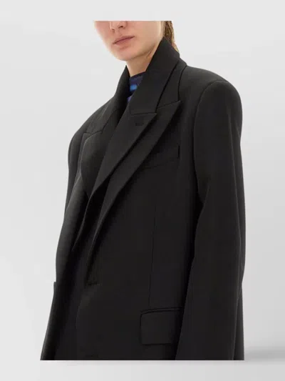 Jean Paul Gaultier Long Length Notch Lapel Coat With Side Pockets In Black