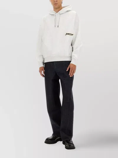 Jacquemus Hooded Sweater With Drawstring And Ribbed Finish