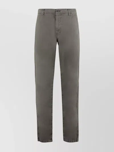 Aspesi Cotton Trousers Drawstring Waist In Gray