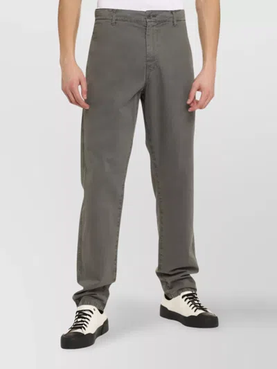 Aspesi Cotton Trousers Drawstring Waist In Gray