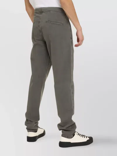 Aspesi Cotton Trousers Drawstring Waist In Gray