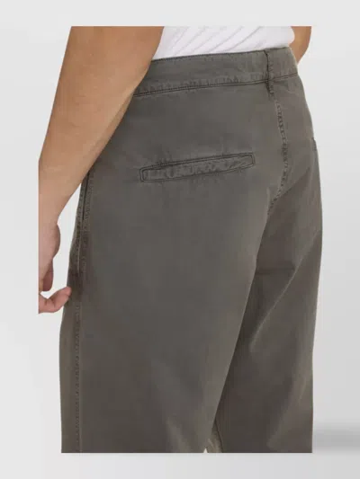 Aspesi Cotton Trousers Drawstring Waist In Gray