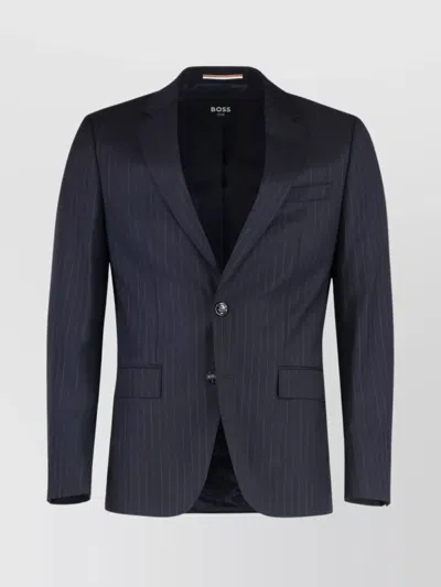 Hugo Boss Boss Virgin Wool Two-pieces Suit In Black