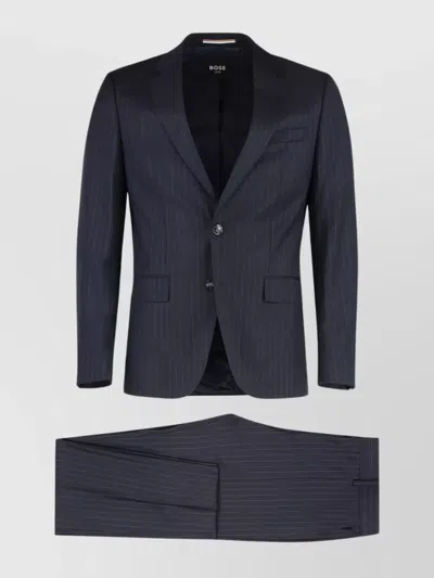 Hugo Boss Boss Virgin Wool Two-pieces Suit In Black