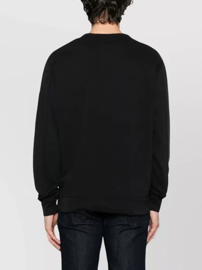 C.p. Company Cp Company Diagonal Raised Fleece Crew Neck Lens Sweatshirt In Black