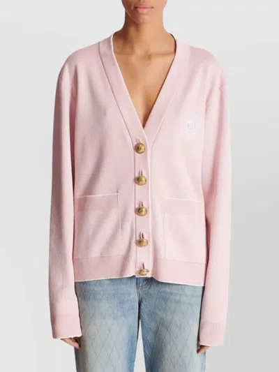 Balmain Silk-cotton Embroidered Cardigan