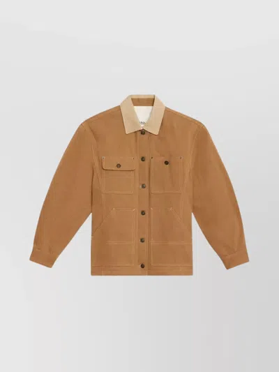 Isabel Marant Ninon Cotton Workwear Jacket Clothing In Orange