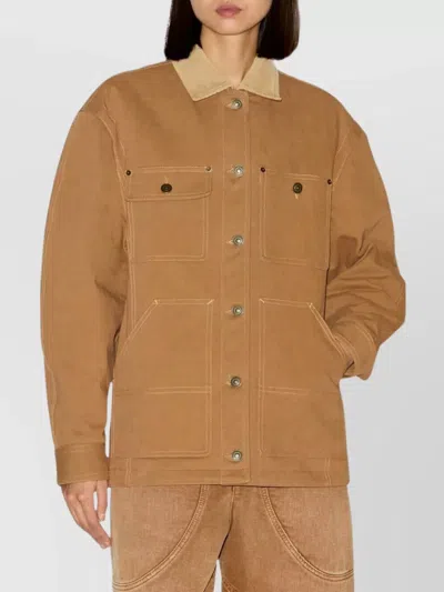 Isabel Marant Ninon Cotton Workwear Jacket Clothing In Orange
