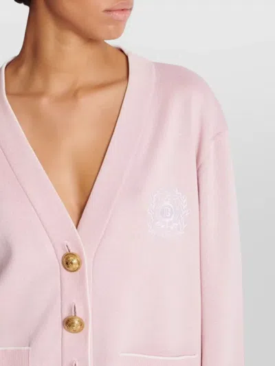 Balmain Silk-cotton Embroidered Cardigan