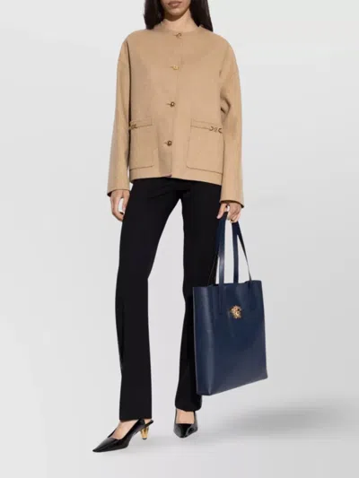 Versace Medusa Buttoned Jacket In Nude