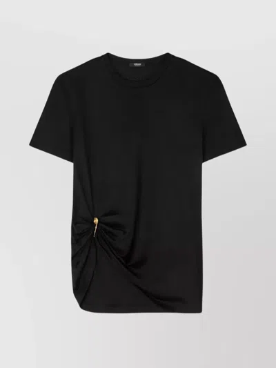 Versace Safety Pin Draped T-shirt In Black