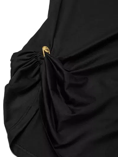 Versace Safety Pin Draped T-shirt In Black
