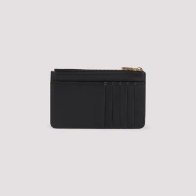 Dolce & Gabbana Zip-closure Calf Leather Wallet With Gold-tone Hardware In Black