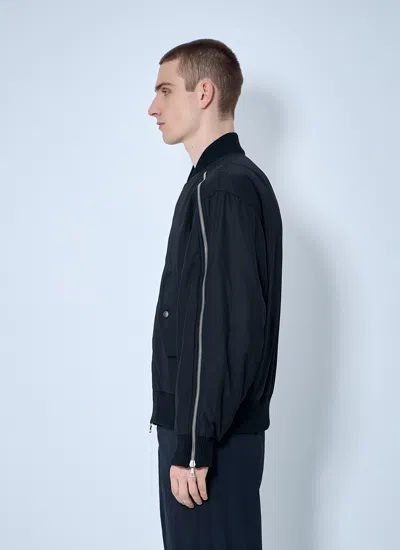 Dries Van Noten Men Nylon Bomber Jacket In Blue
