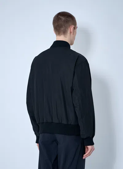 Dries Van Noten Men Nylon Bomber Jacket In Blue