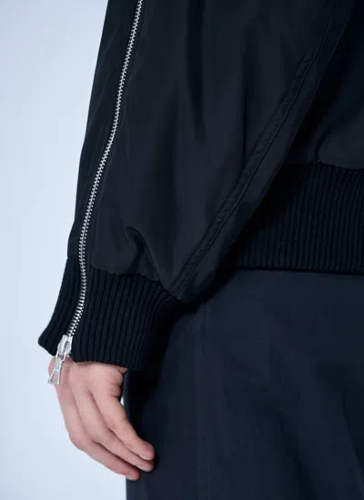 Dries Van Noten Men Nylon Bomber Jacket In Blue