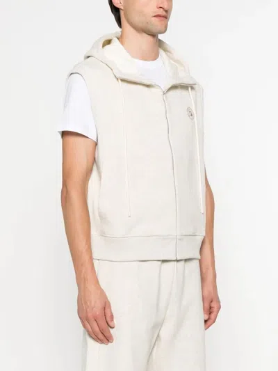 Fendi Sleeveless Zip-up Hoodie With Spacious Hood