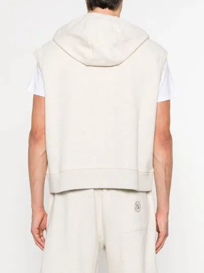 Fendi Sleeveless Zip-up Hoodie With Spacious Hood