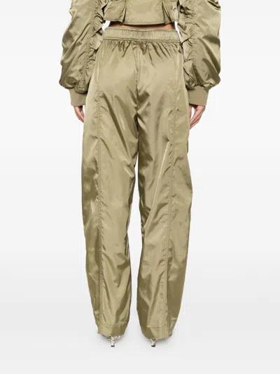 Ganni Womens Boa Elasticated Patch-pocket Shell Trousers In Green