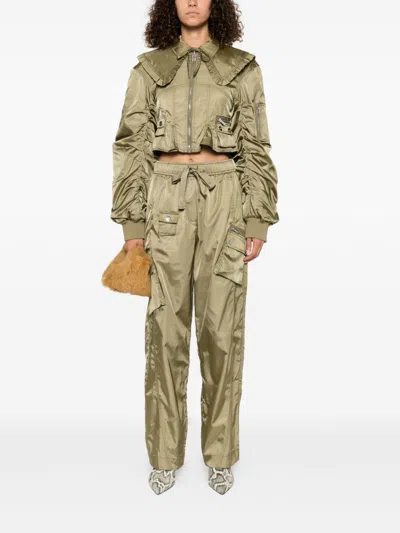 Ganni Short Nylon Bomber Jacket
