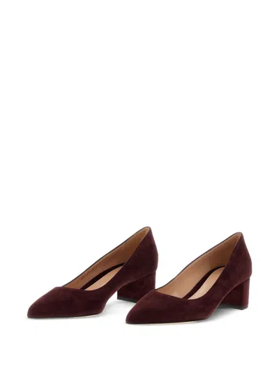 Gianvito Rossi Pointed Toe Block Heel Suede Pumps