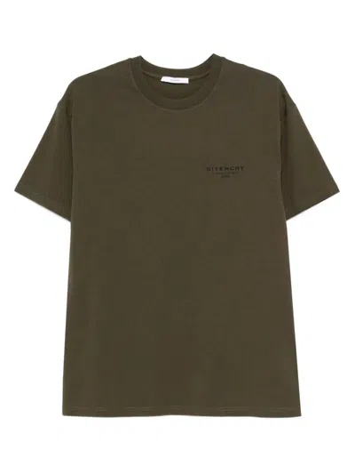 Givenchy Cotton T-shirt With Stamp Print Clothing In Green