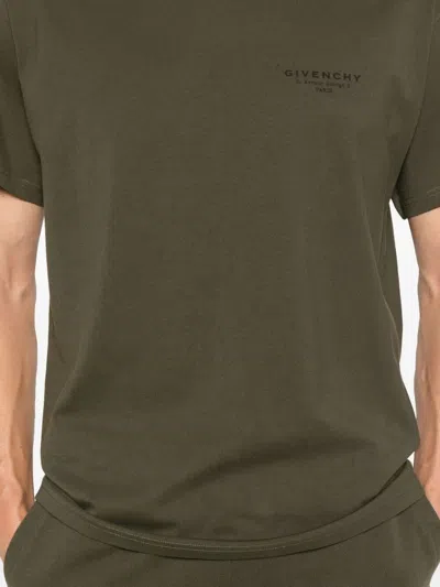 Givenchy Cotton T-shirt With Stamp Print Clothing In Green