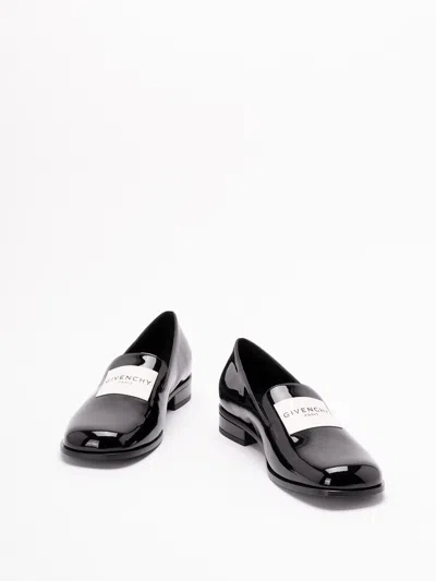 Givenchy Black Patent Leather Tuxedo Loafers Women