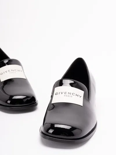 Givenchy Black Patent Leather Tuxedo Loafers Women