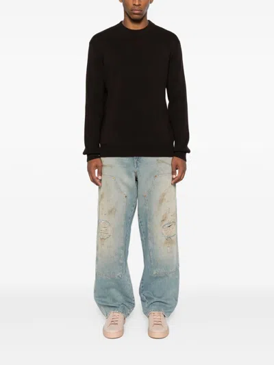 Golden Goose Men Destroyed Denim Cotton Jeans In Blue