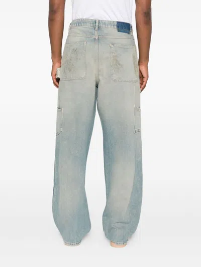 Golden Goose Men Destroyed Denim Cotton Jeans In Blue