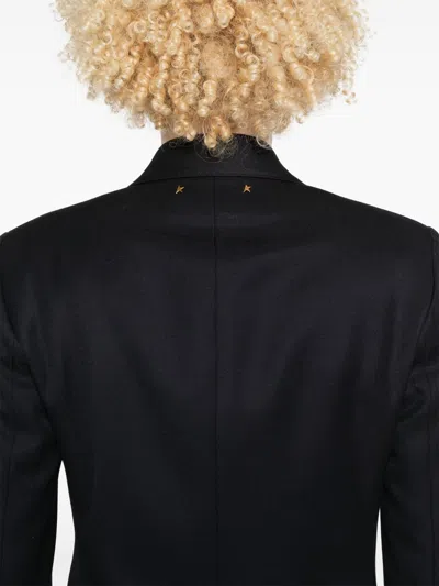 Golden Goose Women Wool Blend Double-breasted Coat In Blue