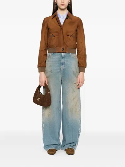 Golden Goose Women `journey` `melody` Boyfriend Jeans With Studs On Side