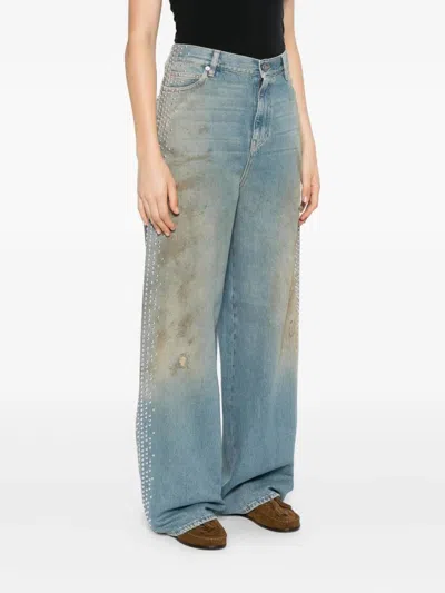 Golden Goose Women `journey` `melody` Boyfriend Jeans With Studs On Side