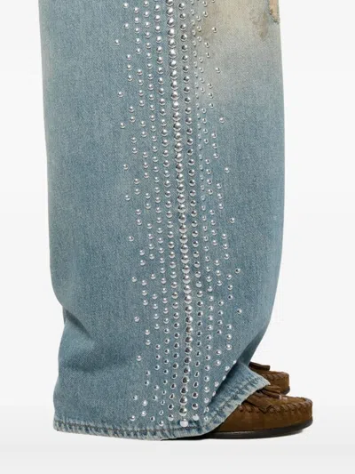 Golden Goose Women `journey` `melody` Boyfriend Jeans With Studs On Side