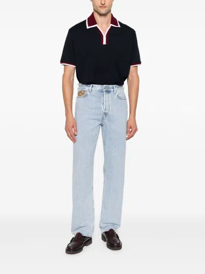 Gucci Men Denim Cotton Jeans In Blue