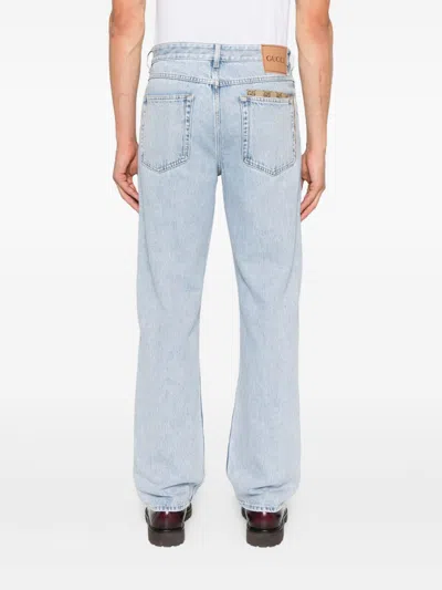 Gucci Men Denim Cotton Jeans In Blue