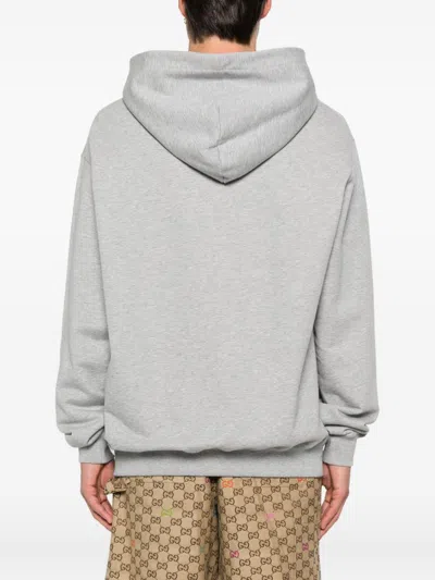 Gucci Logo-print Cotton Hoodie In Gray