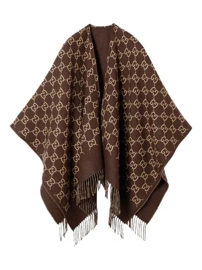 Gucci Gg Wool Jacquard Cape