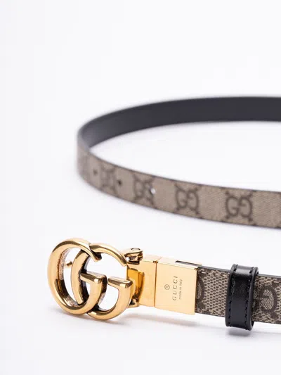 Gucci Women `gg Marmont` Reversible Thin Belt
