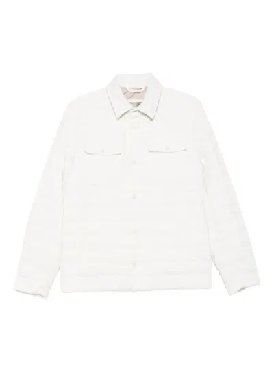 Herno Quilted Flap-pocket Jacket In White