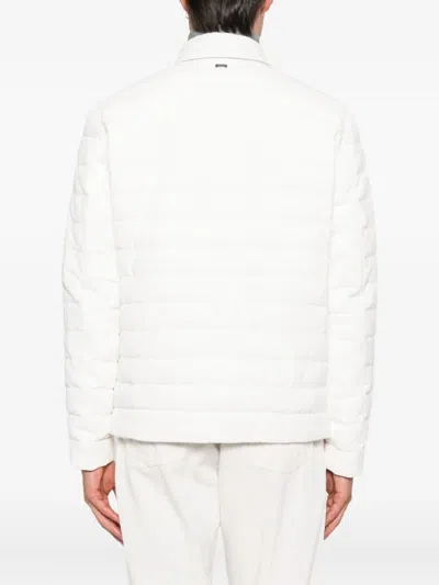 Herno Quilted Flap-pocket Jacket In White